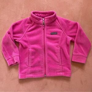 EUC Columbia hot pink zip up fleece sweatshirt jacket back to school 2T